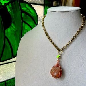 Natural Sunstone Pendant ( necklace not included )
